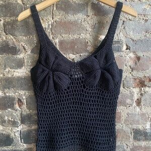TACH Black Crochet Camisole Top